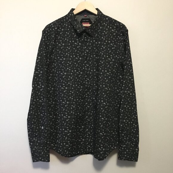 Point Zero Luxury Easy Iron Pixel Dot Semi Fit Button Down Dress Shirt - Picture 3 of 14